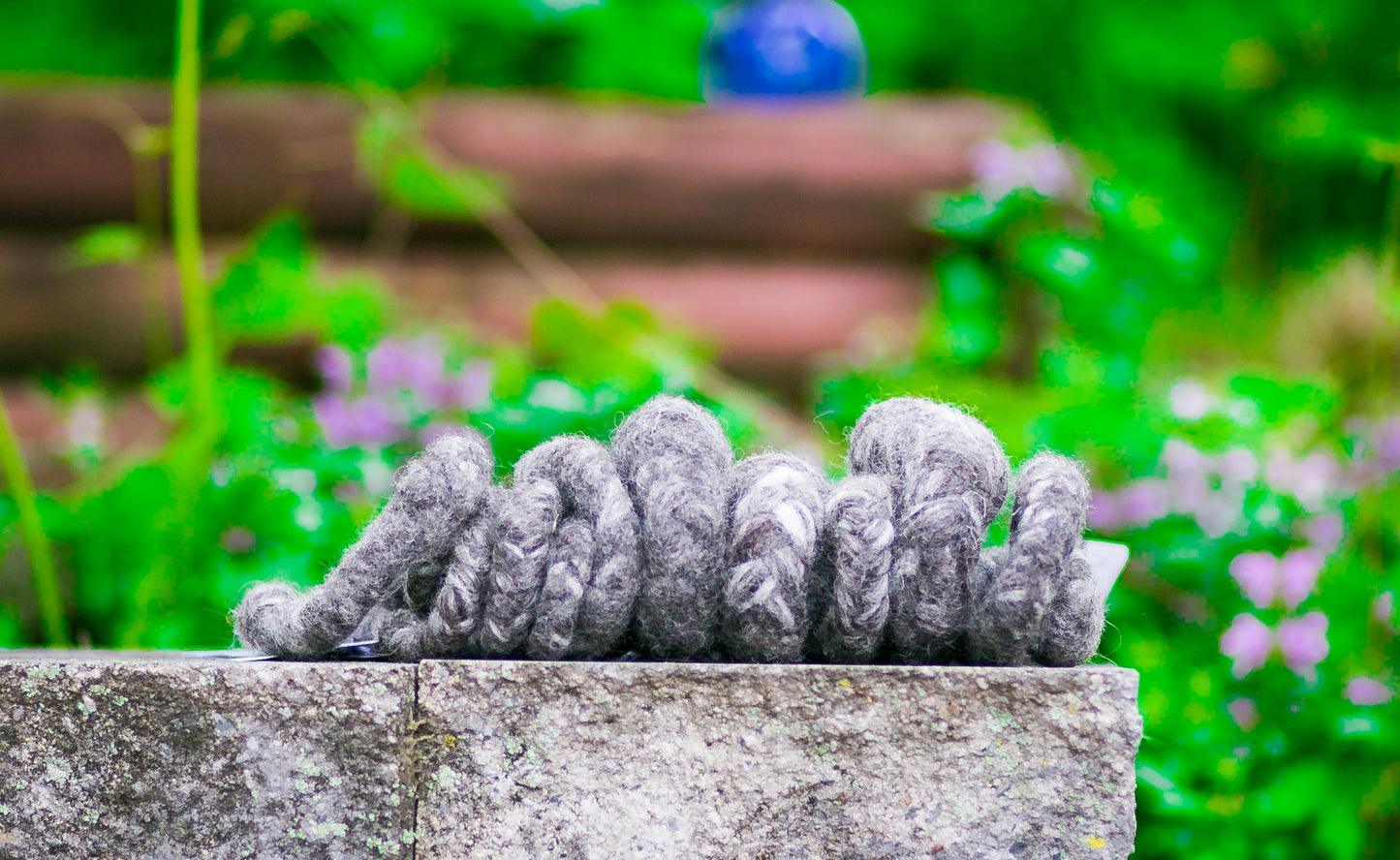 Mini Woolly Tug Felted Dog/Cat Toy in Natural Jacob Wool Black White Gray Wool DYE FREE #J9A