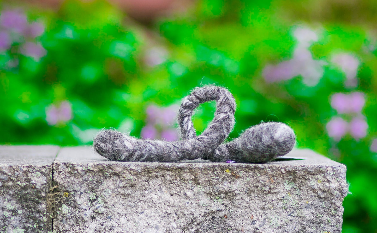 Original Woolly Tug Felted Dog/Cat Toy in Natural Jacob Wool Black White Gray Wool DYE FREE #J12A