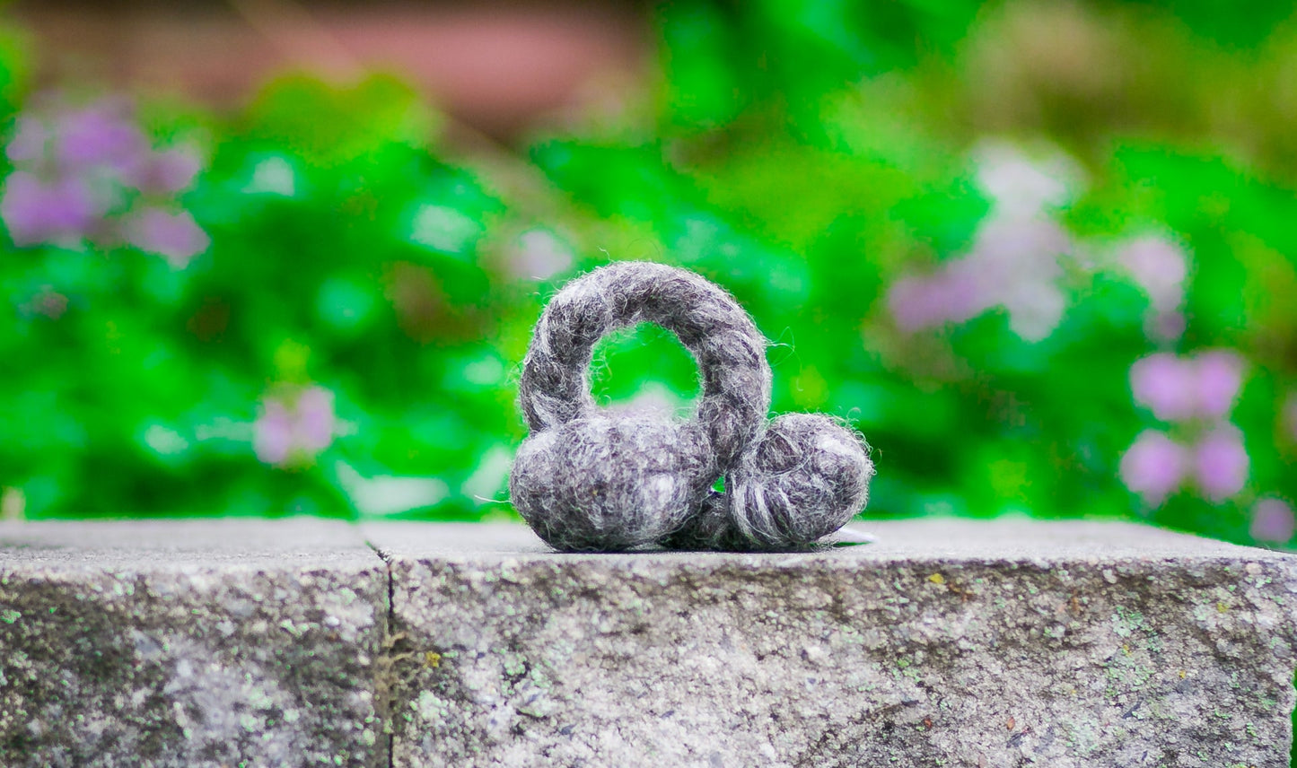 Original Woolly Tug Felted Dog/Cat Toy in Natural Jacob Wool Black White Gray Wool DYE FREE #J15B