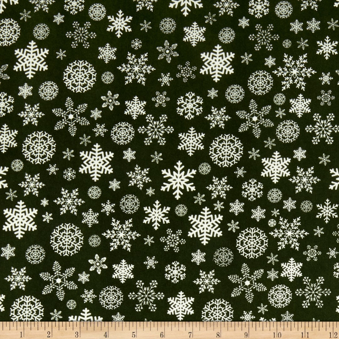 Flannel Kitty Nip Kicker Catnip Toy in Green Christmas Snowflakes - 2 Sizes!