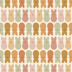 Premium Linen Cotton Kitty Nip Kicker Catnip Cat Toy in Easter Bunnies in Muted Rainbow