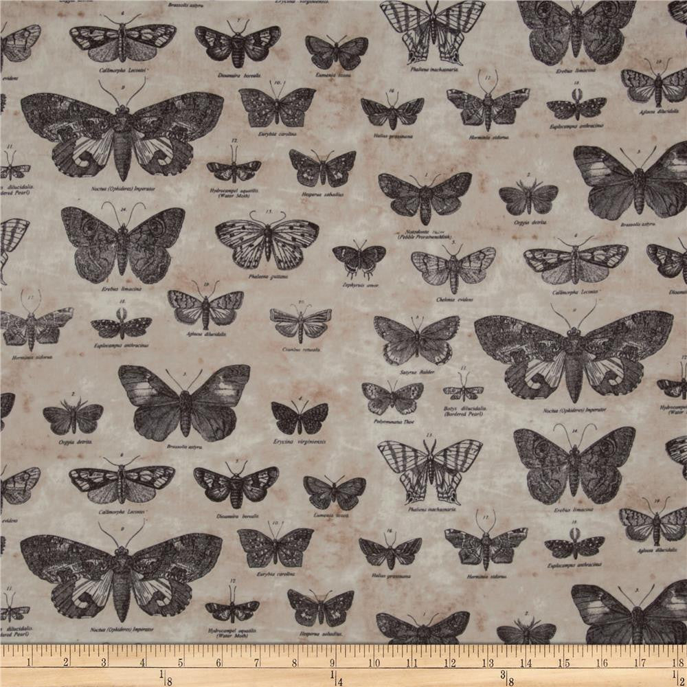 Fun Standard Treat and Pickup Bags Carry Pouch Eclectic Elements Butterflight Butterfly Taupe