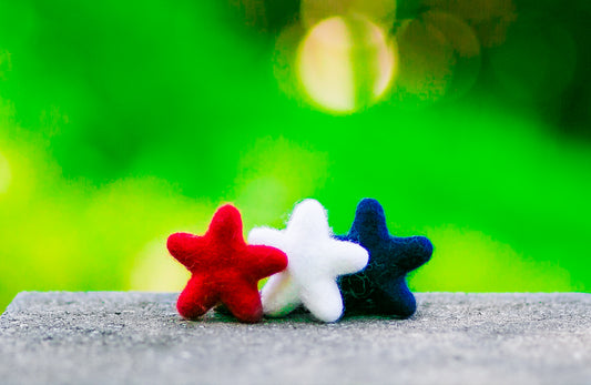 Felted Stars Catnip Cat Toy Trio Patriotic Collection
