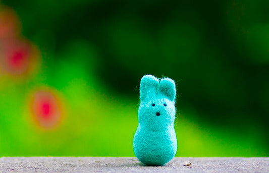 Felted Wool Bunny Cat Toy in Swan - With or Without Catnip