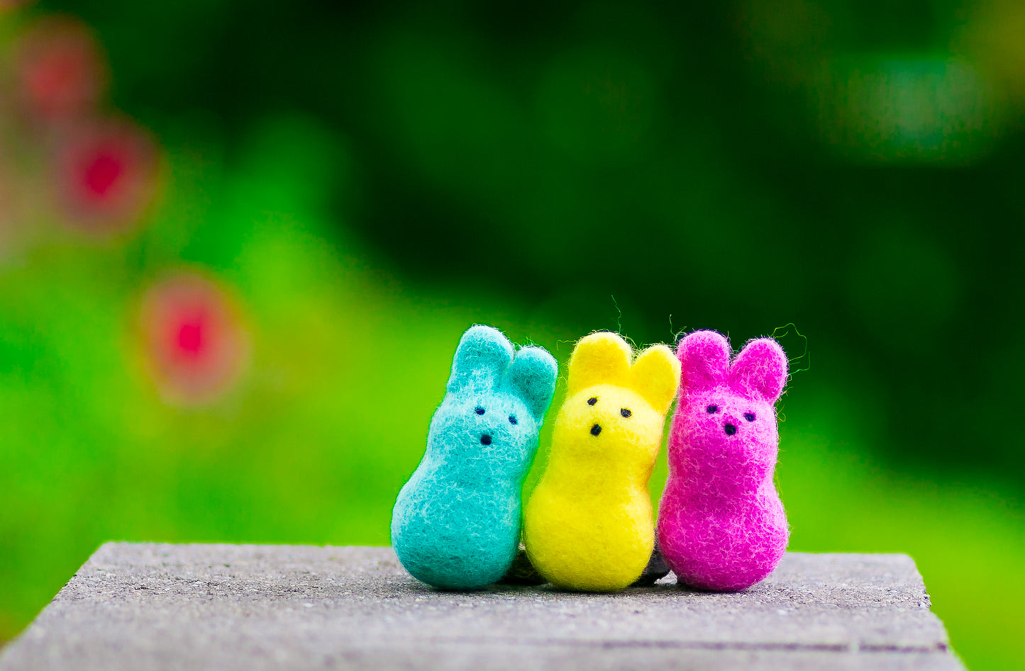 Felted Wool Bunny Cat Toy in Yellow - With or Without Catnip