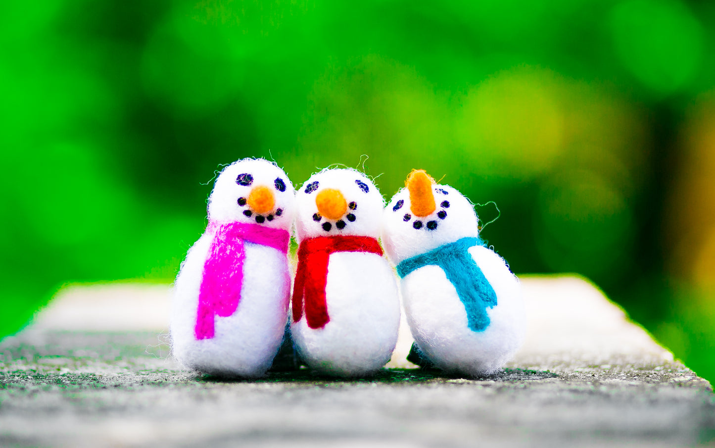 Felted Wool Snowman Cat Toy in Red - With or Without Catnip