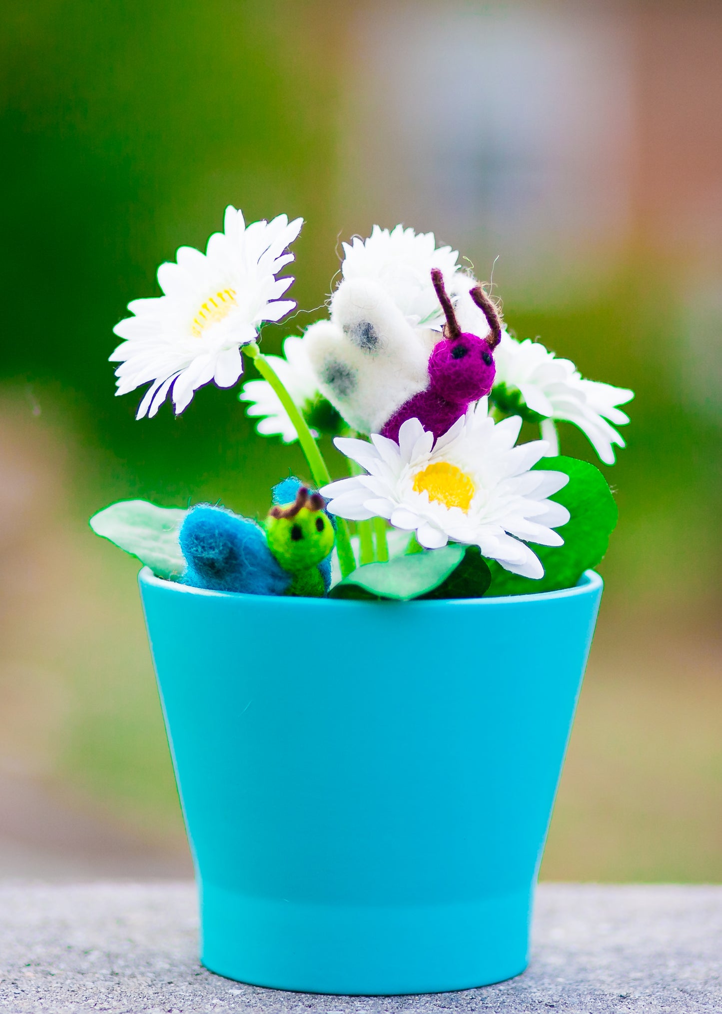 Karma Cat Backyard Friends Felted Butterfly in Green