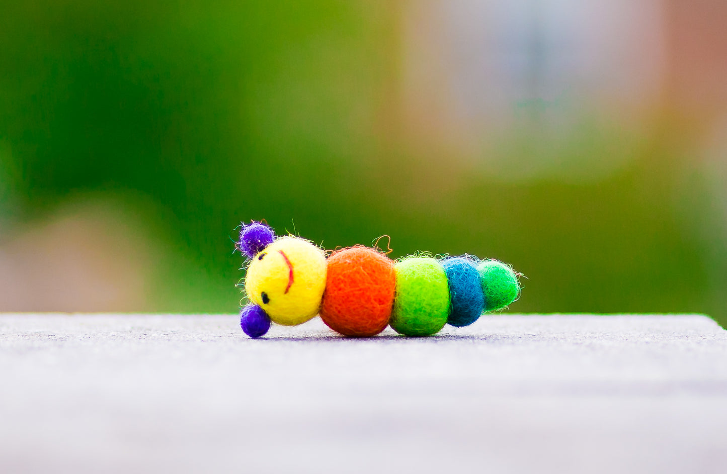 Karma Cat Backyard Friends Felted Caterpillar