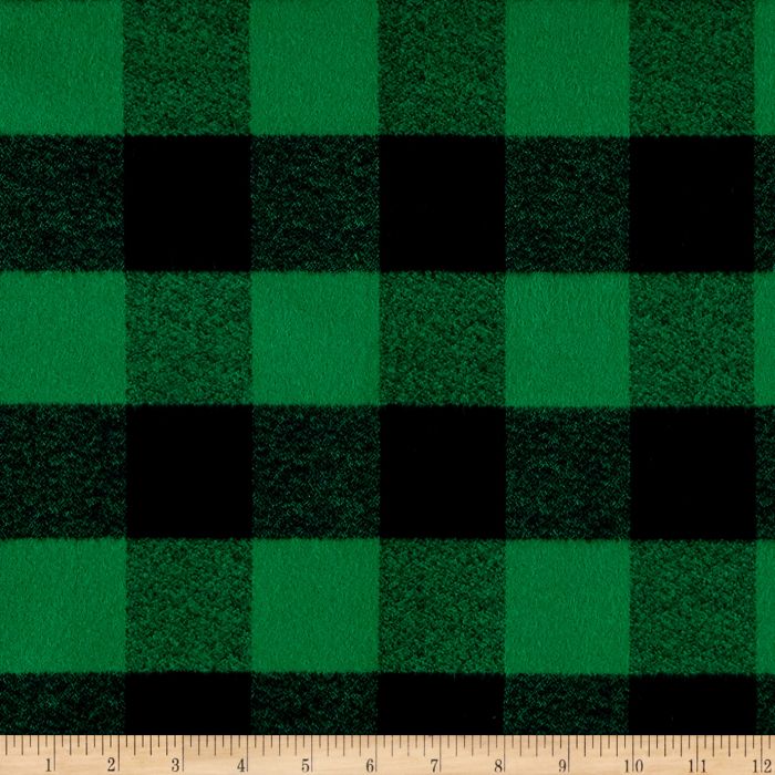 Paca Pet Pouf Pet Bed Flannel Green Buffalo Check Plaid Cover