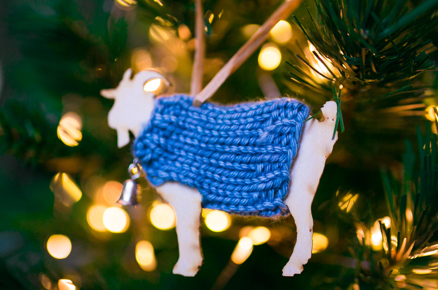 Holiday Decorations Ornaments Goats in Handknit Sweaters