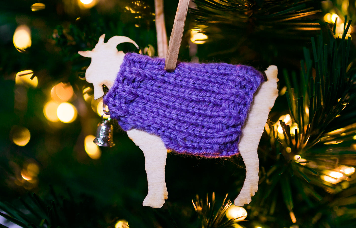 Holiday Decorations Ornaments Goats in Handknit Sweaters