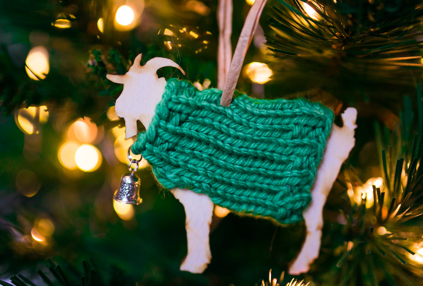 Holiday Decorations Ornaments Goats in Handknit Sweaters