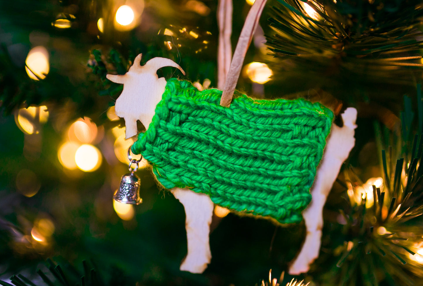 Holiday Decorations Ornaments Goats in Handknit Sweaters