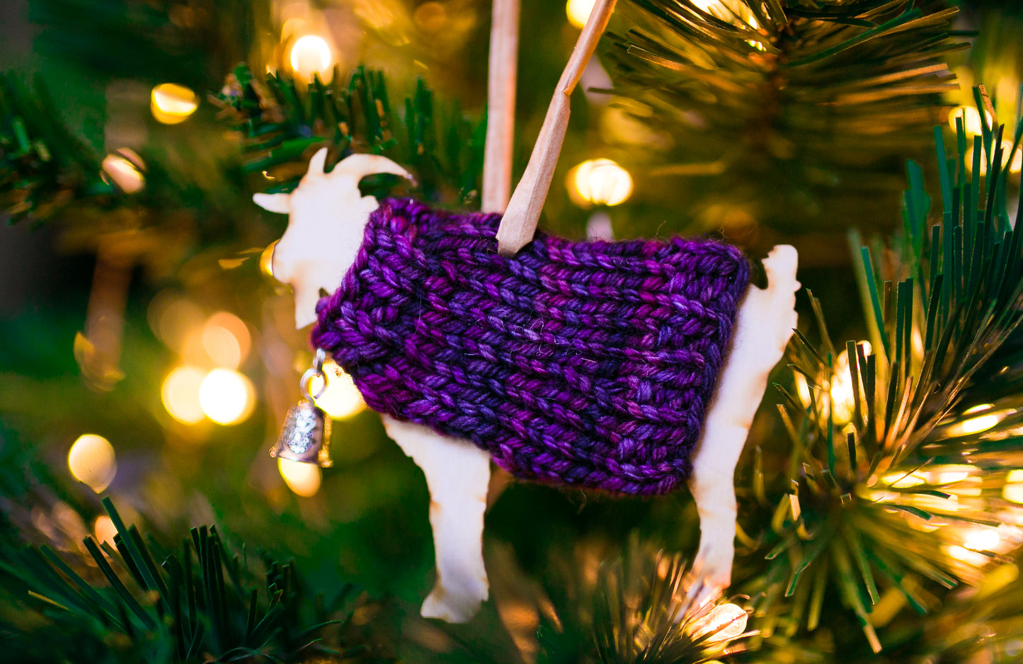 Holiday Decorations Ornaments Goats in Handknit Sweaters