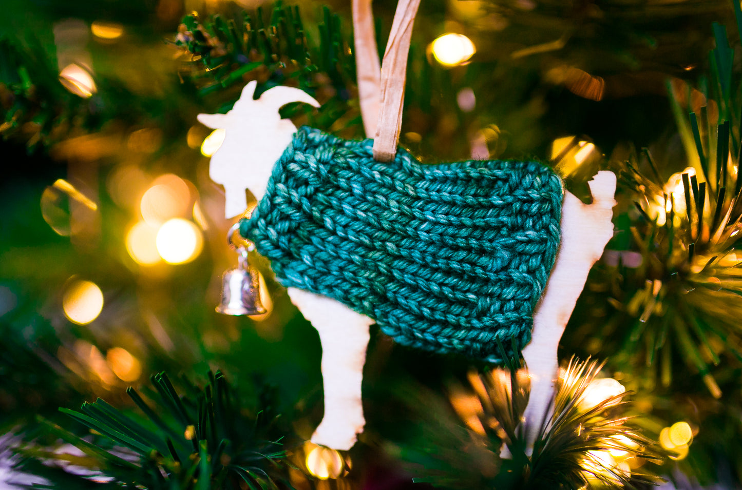 Holiday Decorations Ornaments Goats in Handknit Sweaters