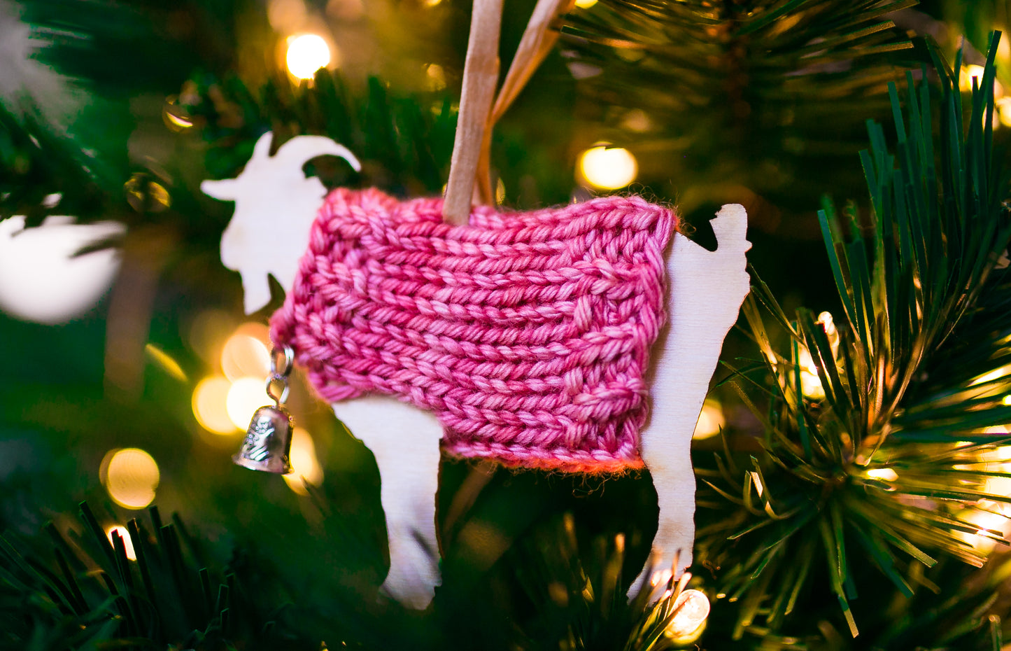 Holiday Decorations Ornaments Goats in Handknit Sweaters