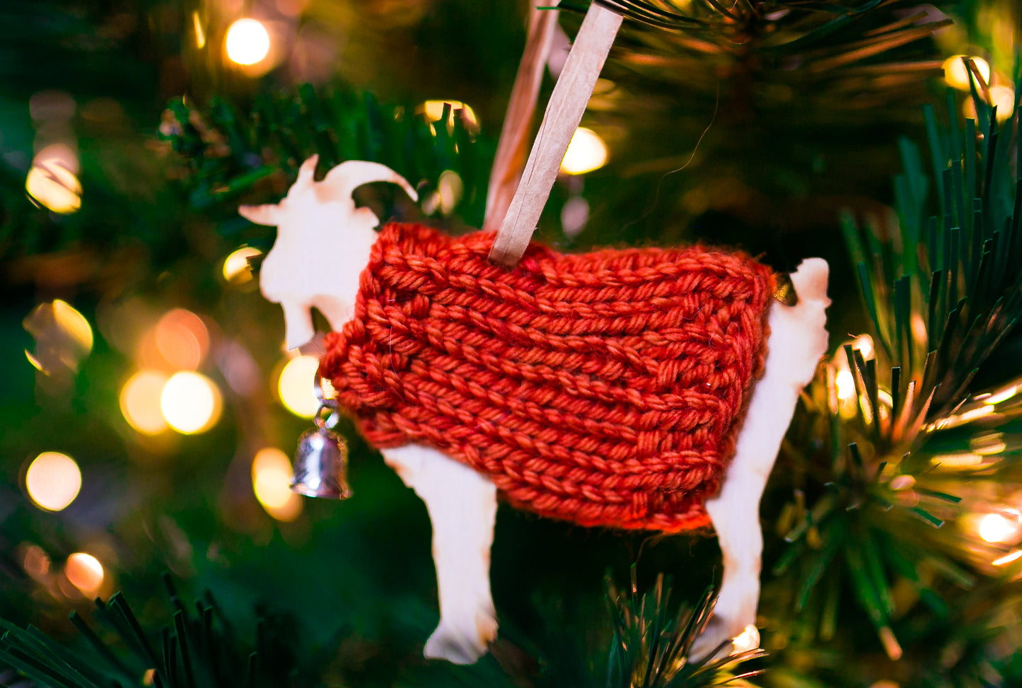 Holiday Decorations Ornaments Goats in Handknit Sweaters