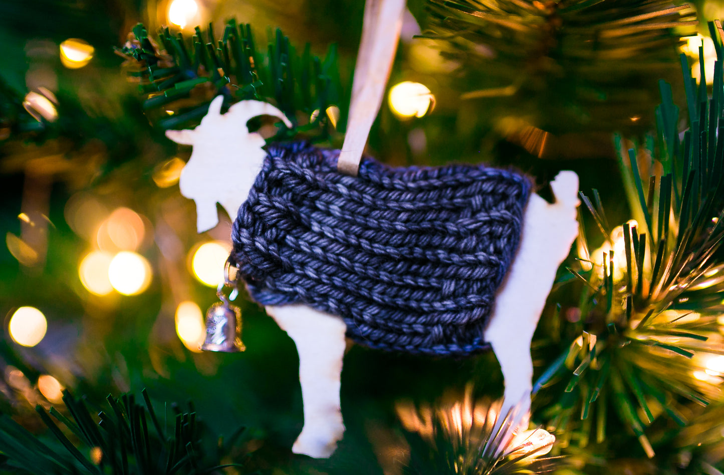 Holiday Decorations Ornaments Goats in Handknit Sweaters