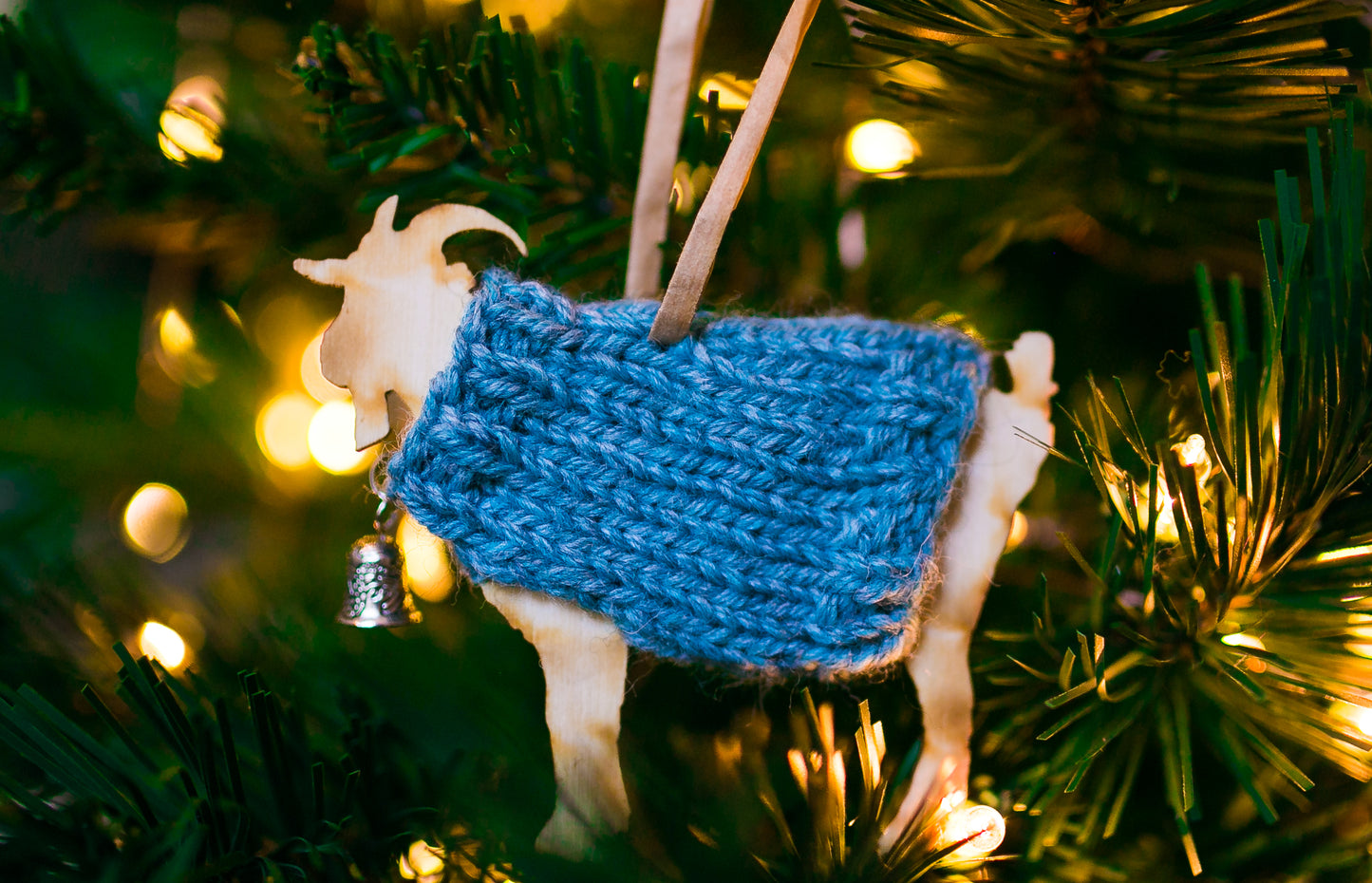 Holiday Decorations Ornaments Goats in Handknit Sweaters