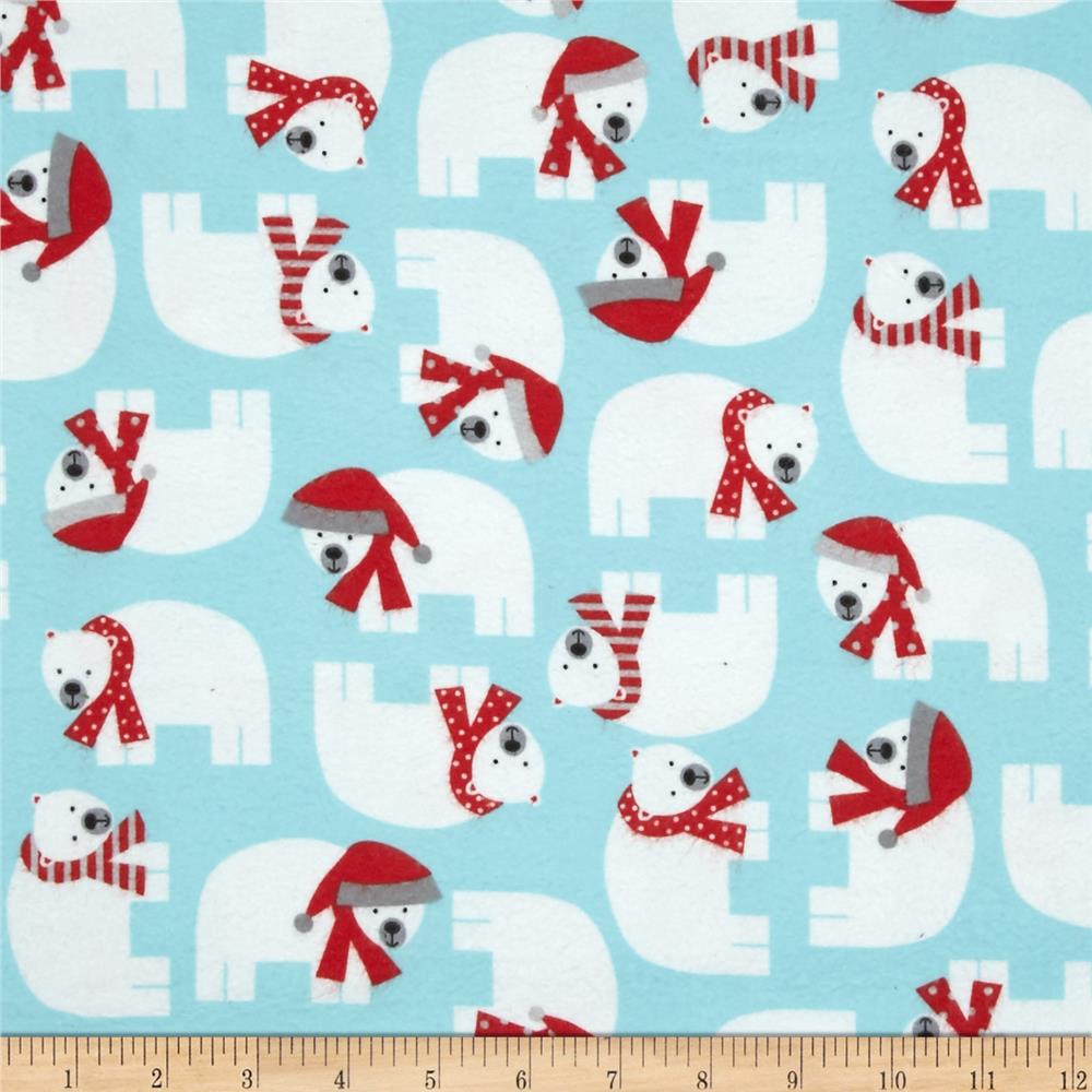 Flannel Kitty Nip Kicker Catnip Toy in Jingle Glacial Polar Bears - 2 Sizes - LAST ONES!