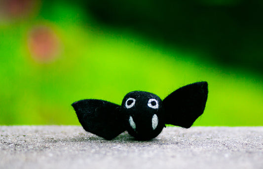 Karma Cat Felted Wool Halloween Cat Toy Bat