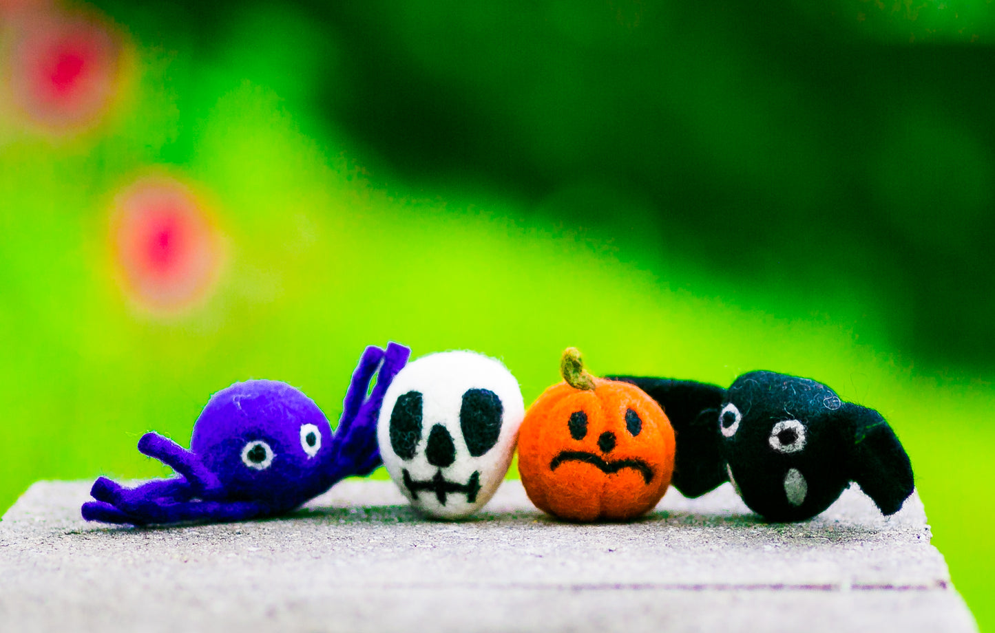Karma Cat Felted Wool Halloween Cat Toy Jack O Lantern Halloween Pumpkin