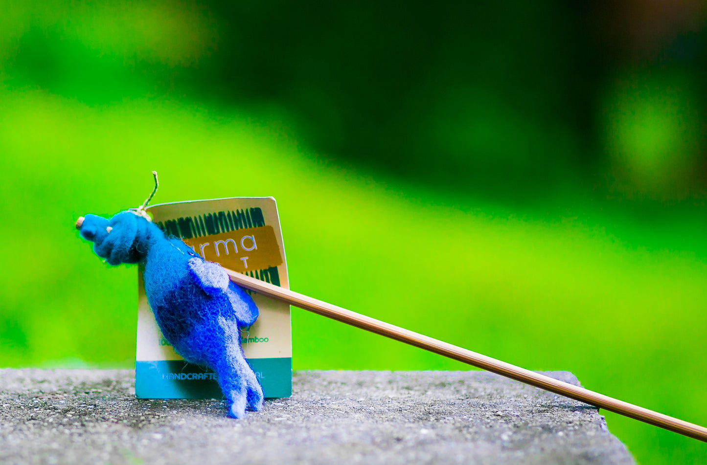 Karma Cat Cat Teaser Felted Wool Fish in Blue