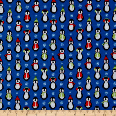 Flannel Kitty Nip Kicker Catnip Toy in Bundle Buddies Penguins in Blue - 2 Sizes!