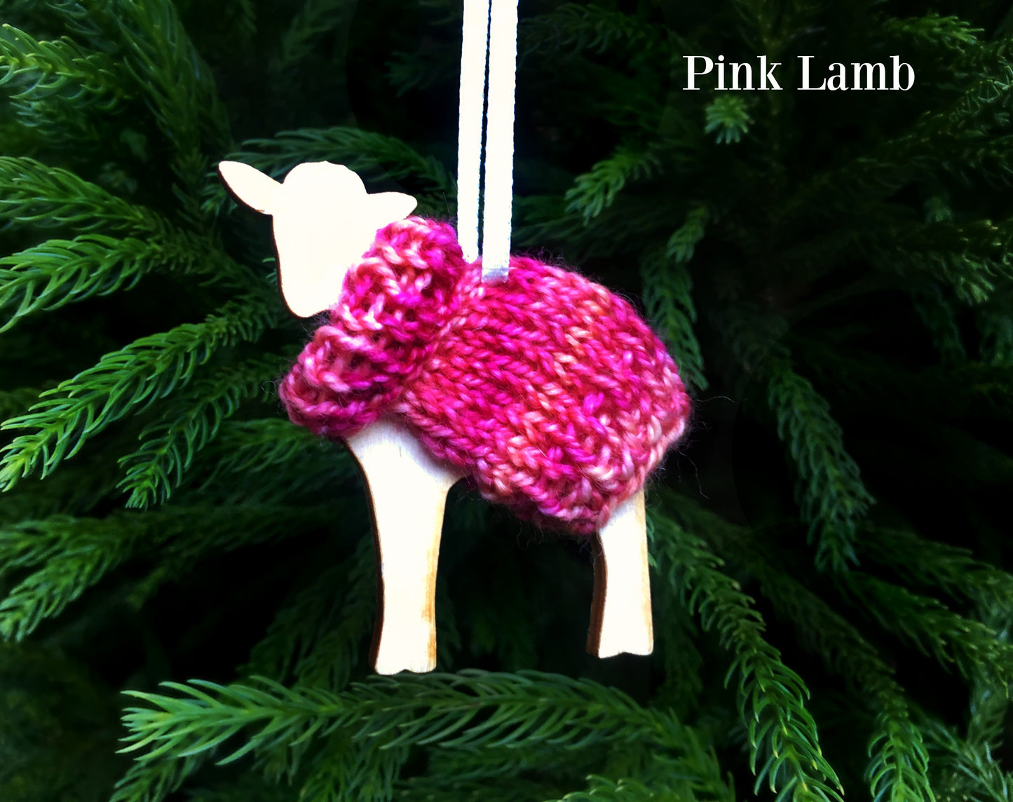 Holiday Decorations Ornaments Family of Sheep in Handknit Sweaters