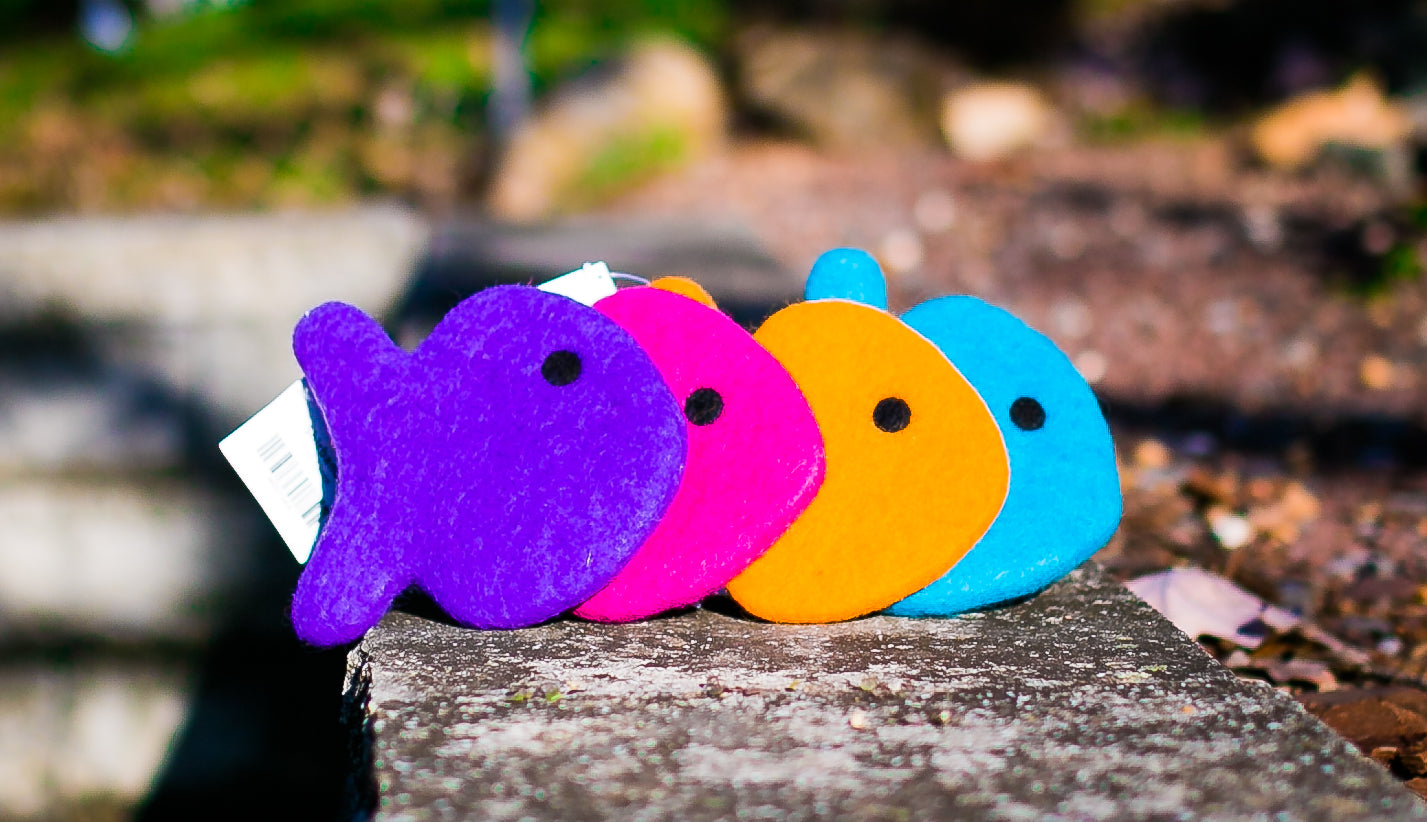Lollycadoodle Felted Dog Toy Purple Fish