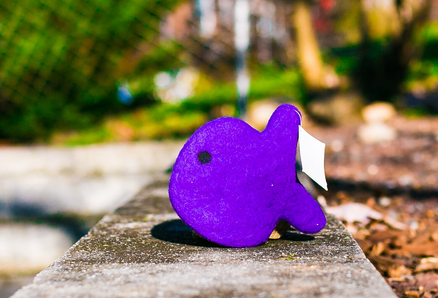 Lollycadoodle Felted Dog Toy Purple Fish