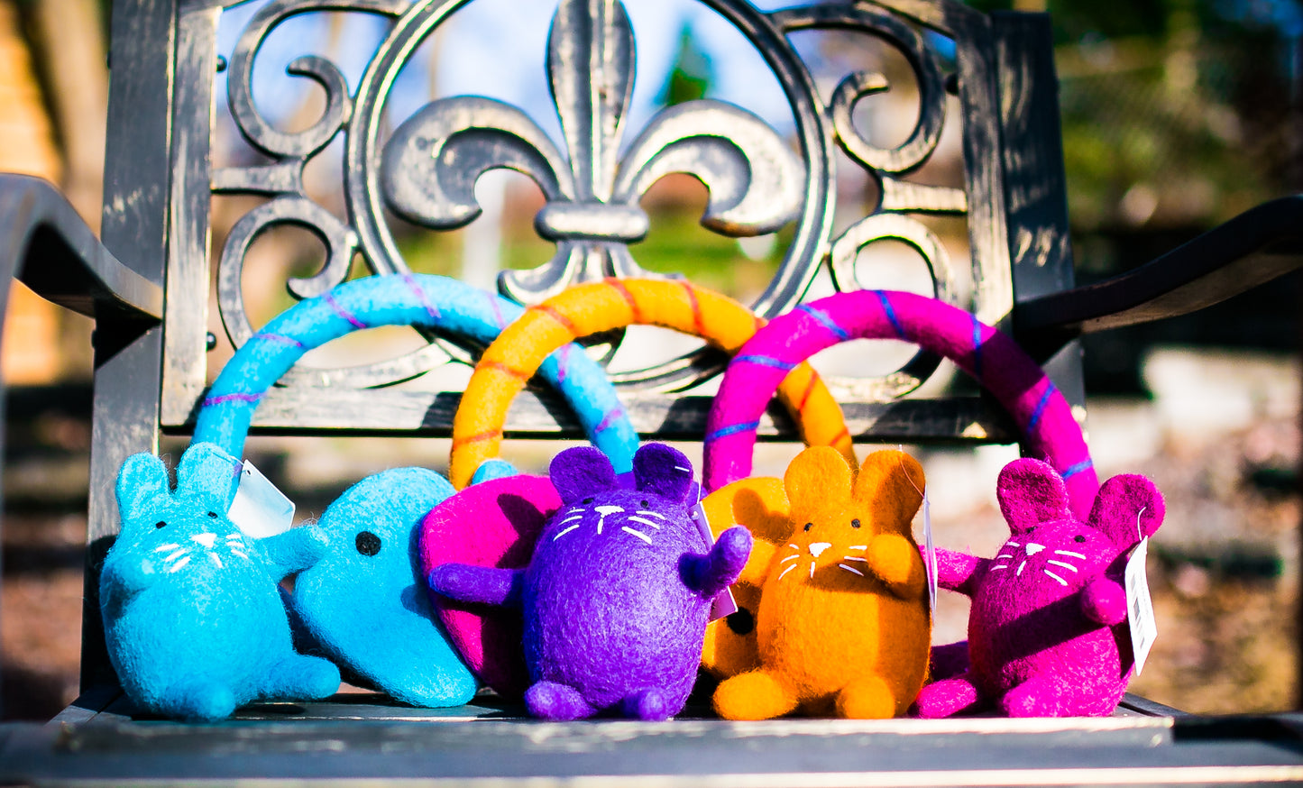 Lollycadoodle Felted Dog Toy Purple Fish