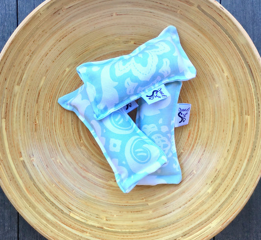 Twill Mini Kitty Nip Kicker Catnip Toy in Powder Blue Osborne