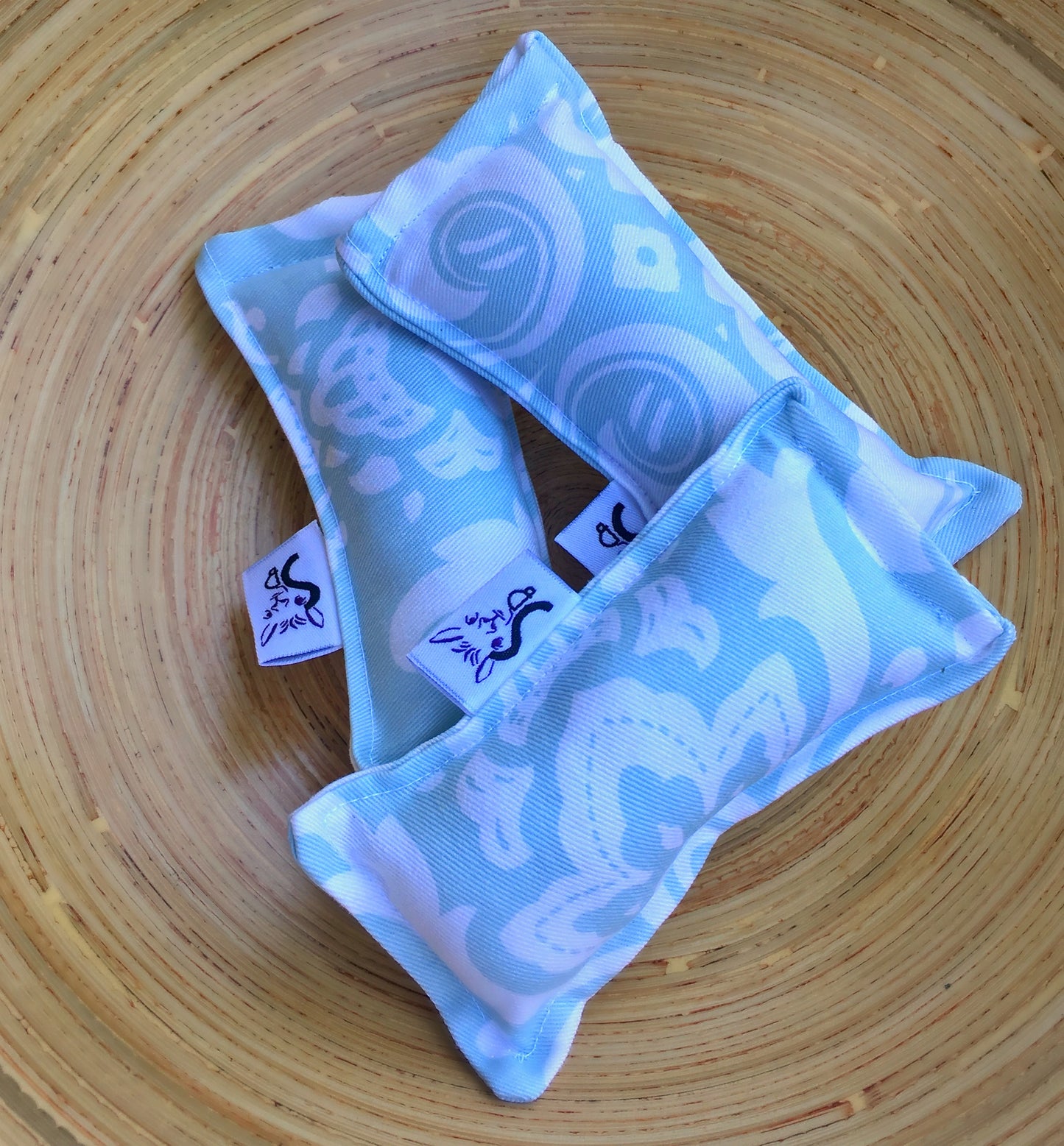 Twill Mini Kitty Nip Kicker Catnip Toy in Powder Blue Osborne