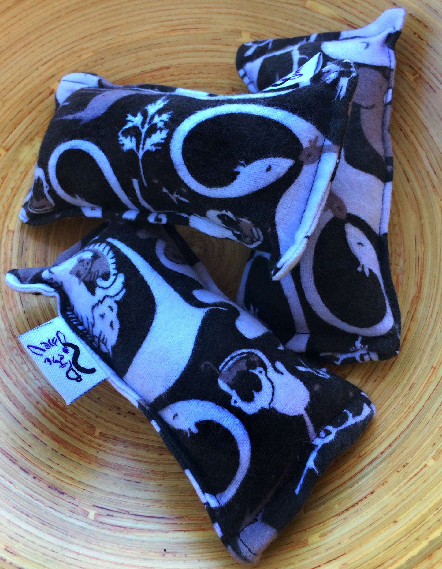 Flannel Mini Kitty Nip Kicker Catnip Toy in Black Zoology