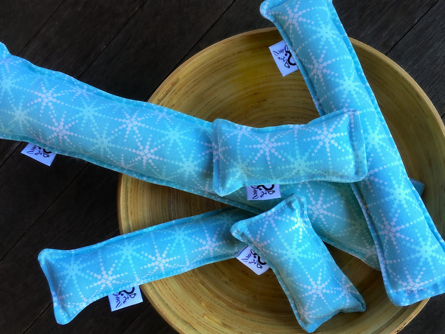 Twill Kitty Nip Kicker Catnip Cat Toy in Cass Blue Snowflakes - 3 SIZES - LAST ONES!
