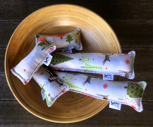 Flannel Kitty Nip Kicker Catnip Cat Toy in Gray Merry Main - 2 Sizes - LAST ONES!