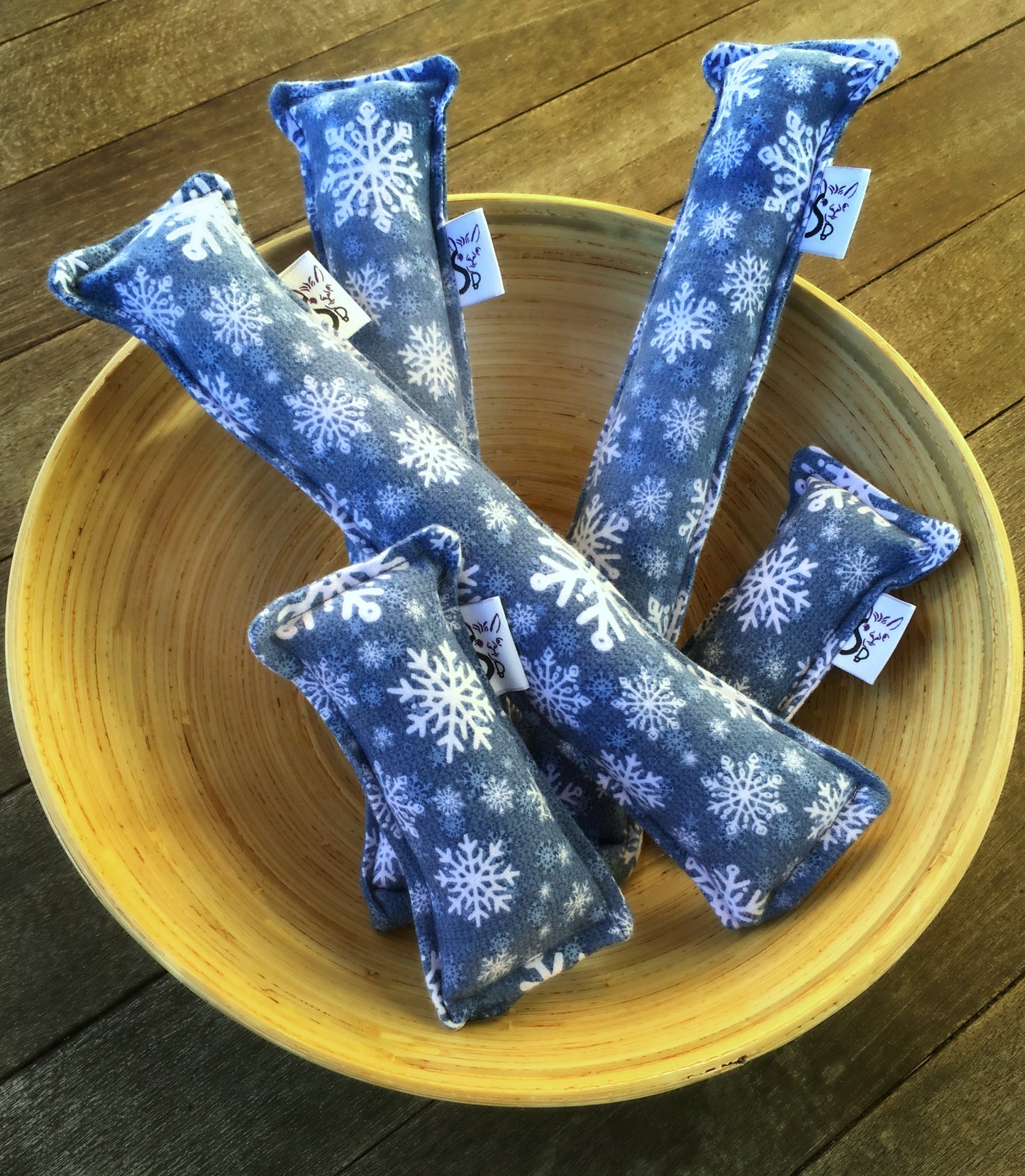 Flannel Kitty Nip Kicker Catnip Toy in Blue Sweater Weather - 2 Sizes!