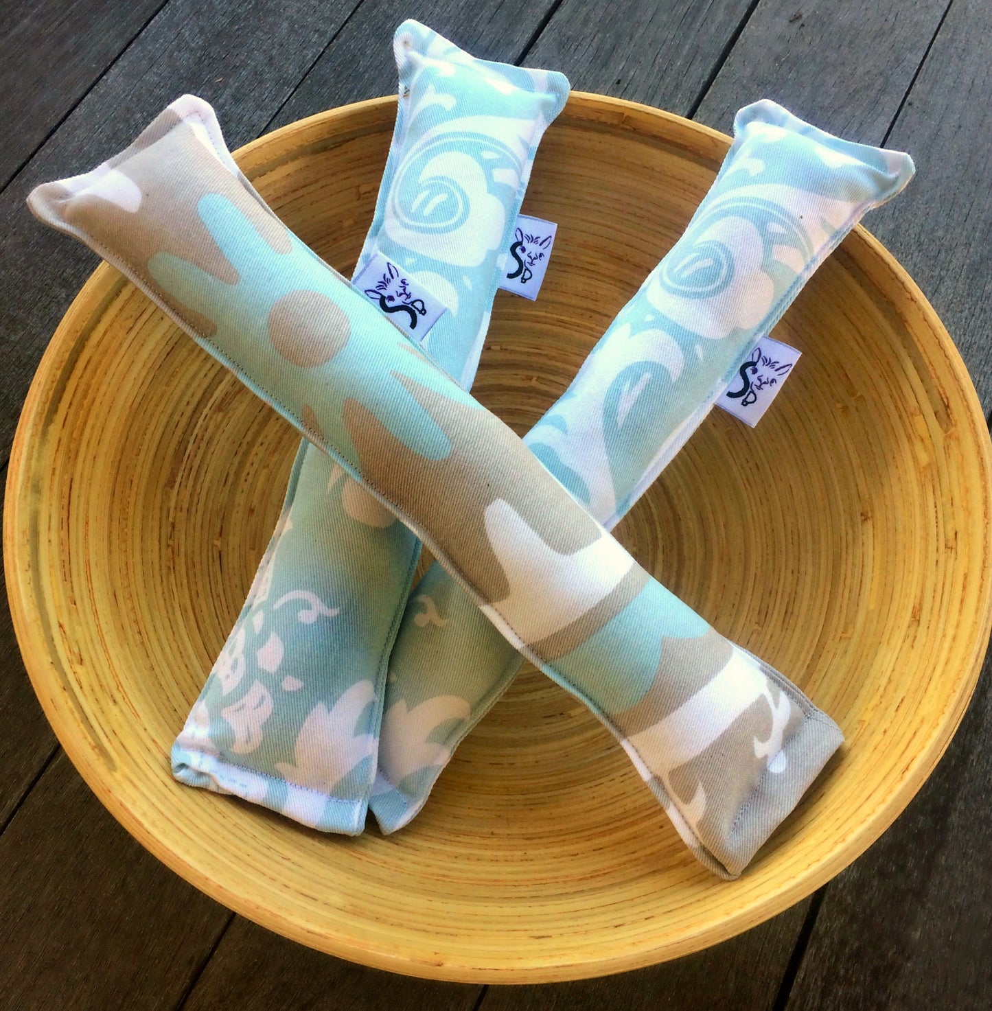 Twill Kitty Nip Kicker Catnip Toy in Powder Blue Osborne or Suzani
