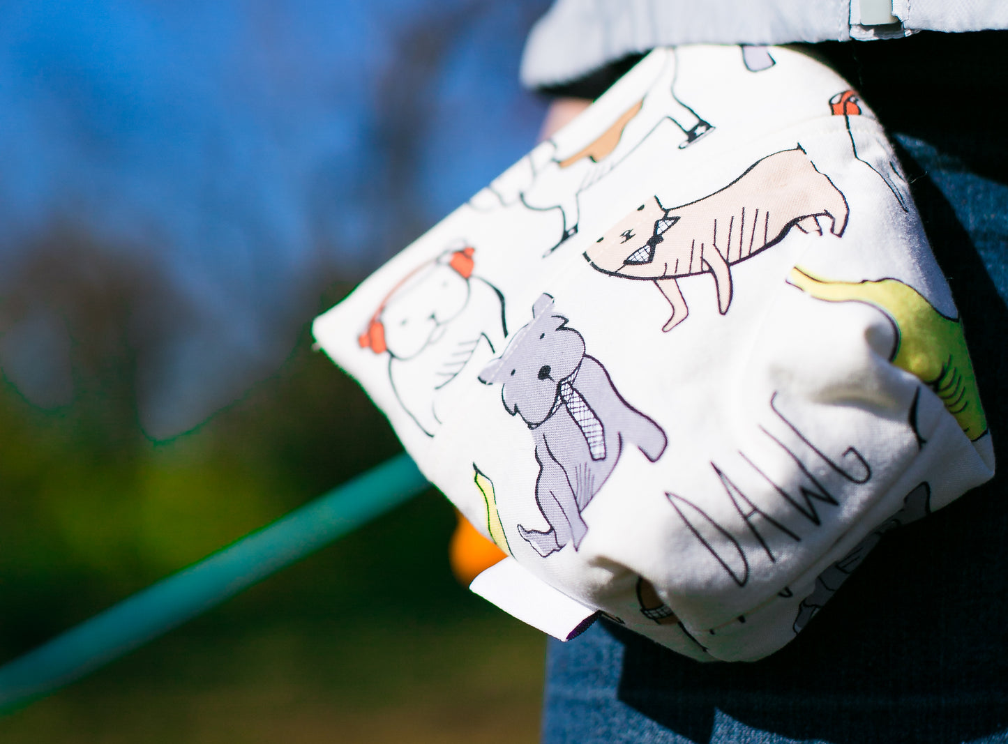 Fun Premium Treat and Pickup Bags Carry Pouch Food Safe Waterproof Lining Choice of Clasps Hipsta Dawg Hipster Dog