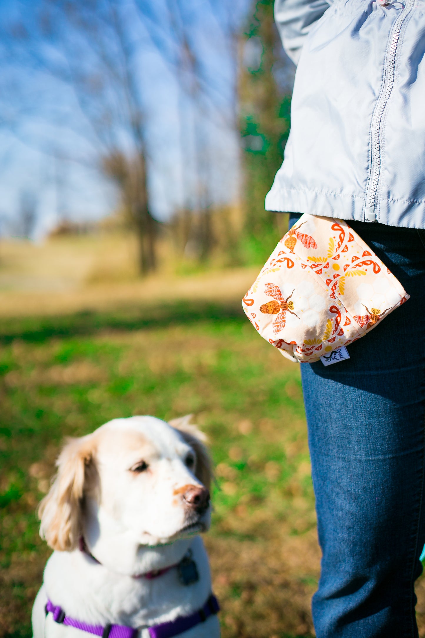 Fun Premium Treat and Pickup Bags Carry Pouch Food Safe Waterproof Lining Choice of Clasps Sweet as Honey Bees