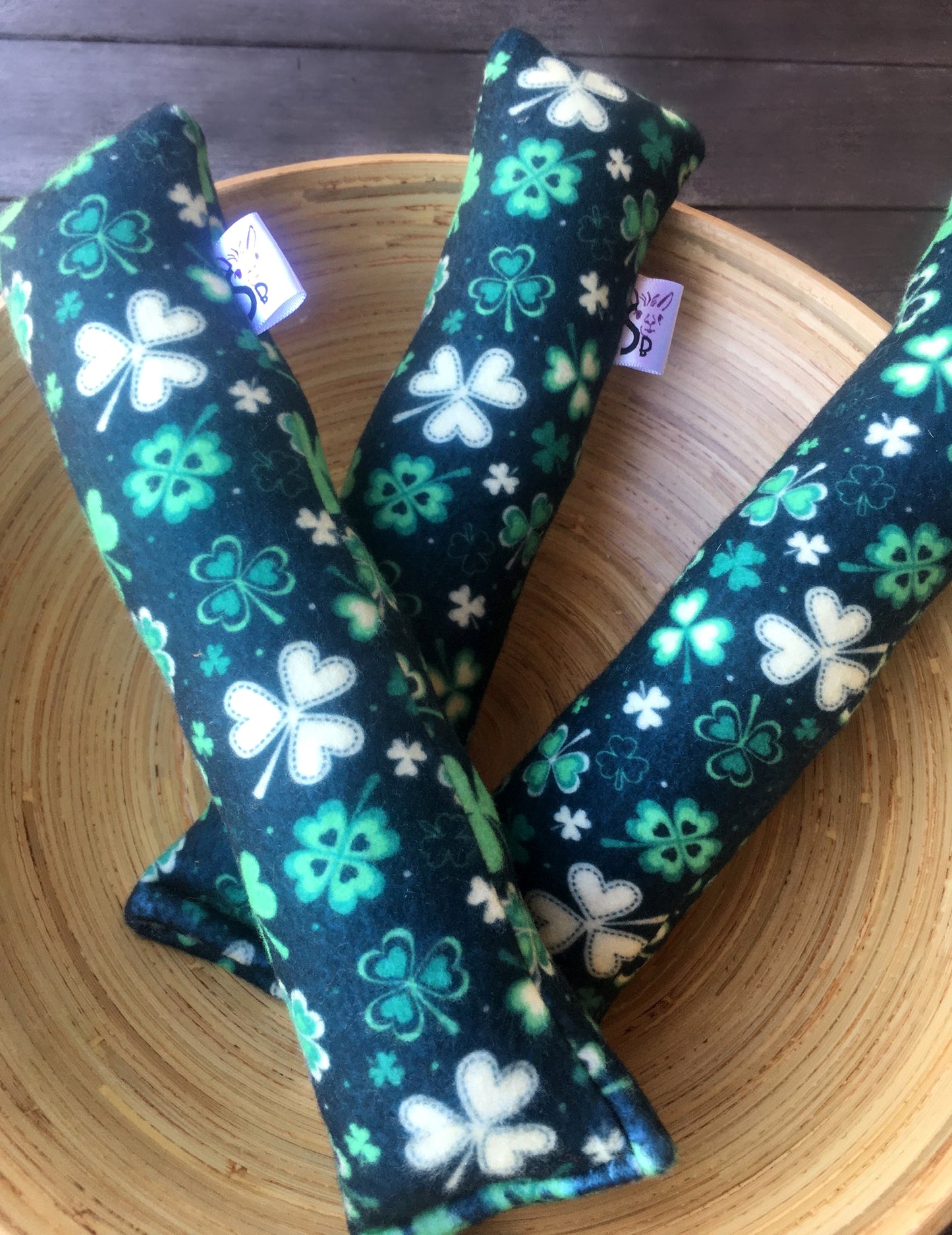 Premium Fleece Kitty Nip Kicker Catnip Cat Toy in Saint Patrick's Day Clovers