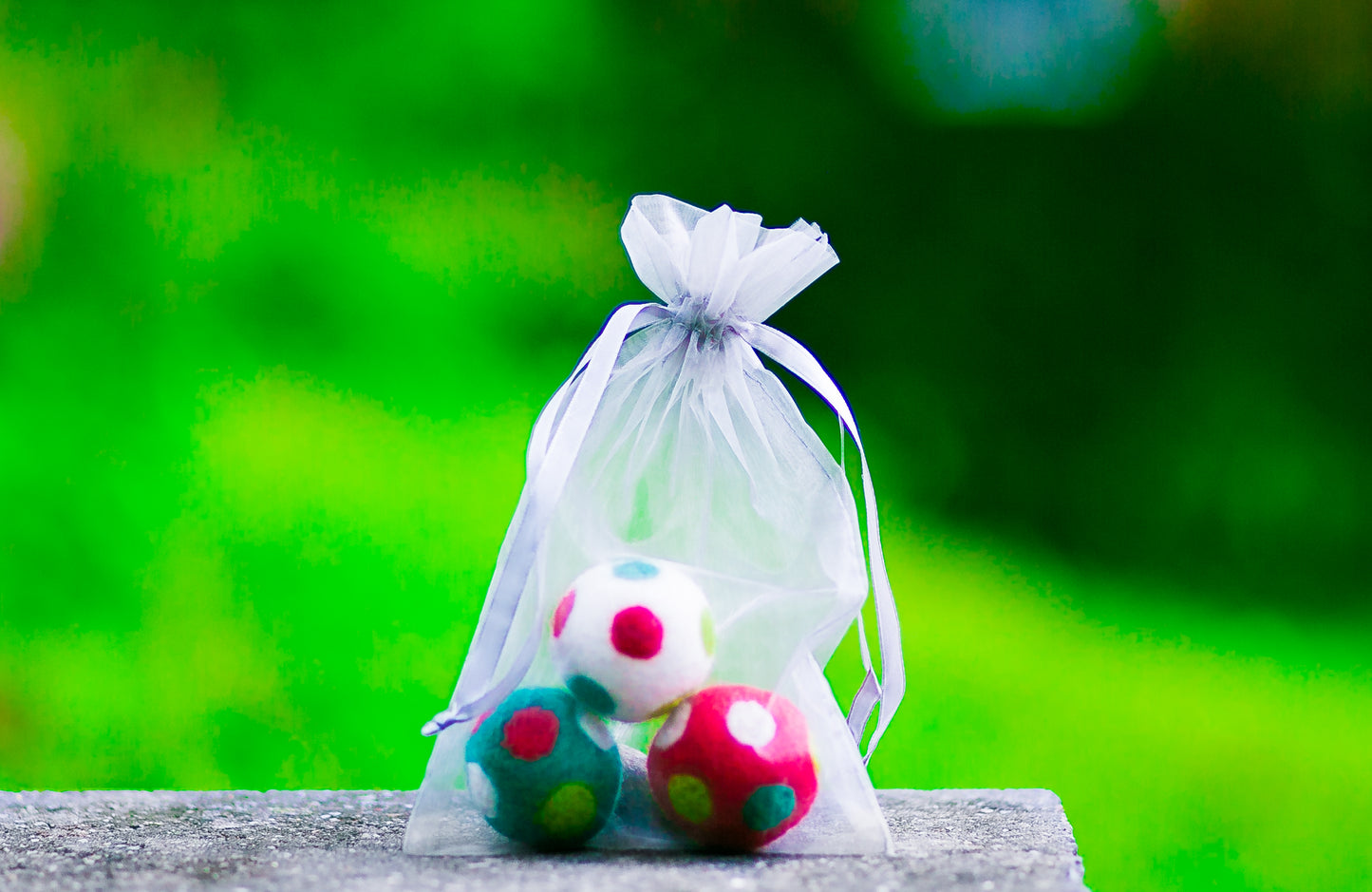 Karma Cat Felted Wool Stitched Balls Christmas Cat Toy Trio