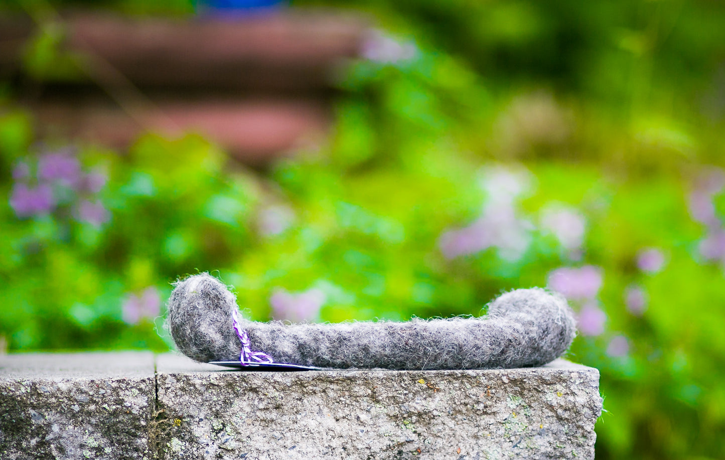 Generous Woolly Tug Felted Dog/Cat Toy in Natural Jacob Wool Black White Gray Wool DYE FREE #J47