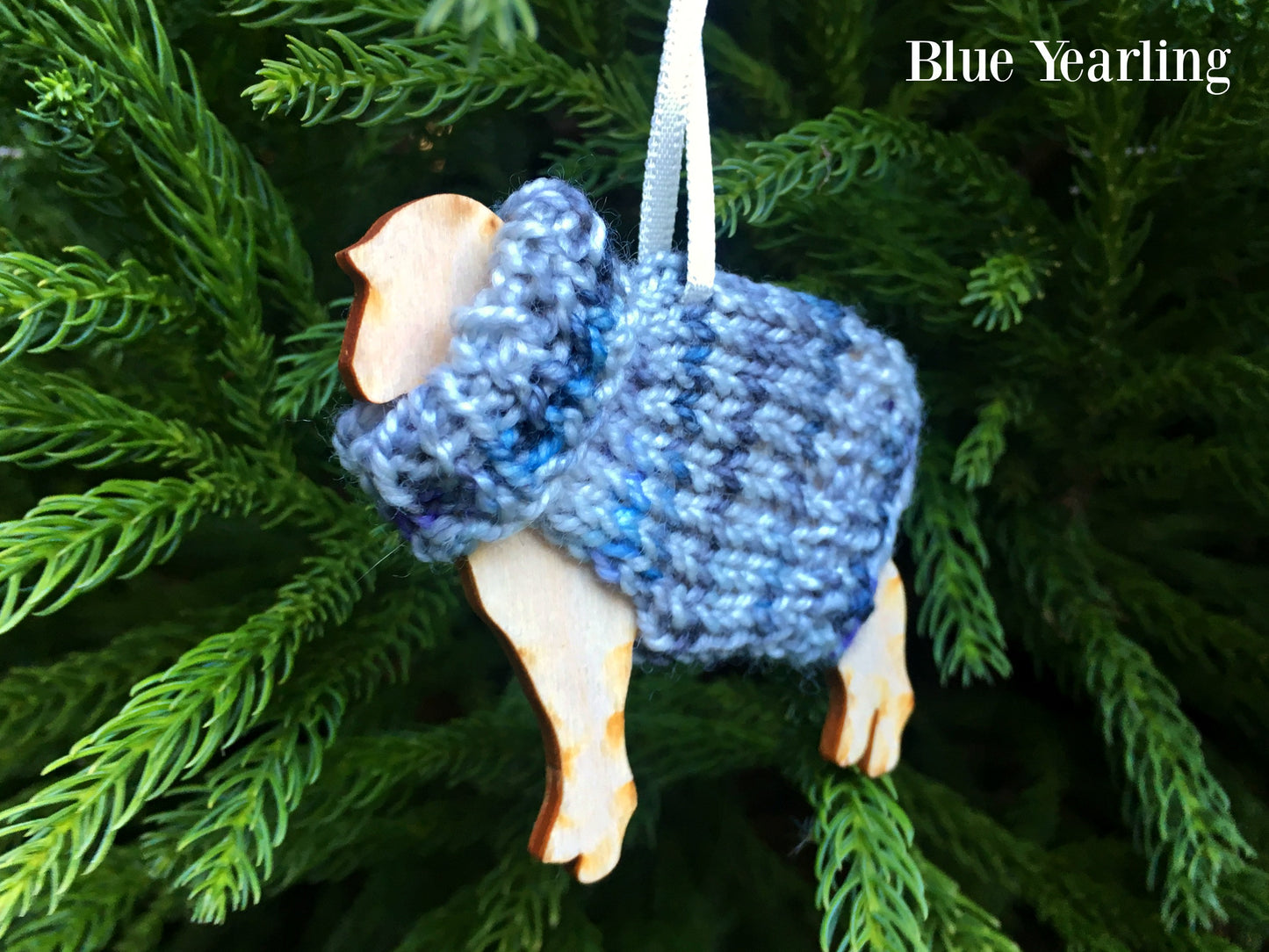 Holiday Decorations Ornaments Family of Sheep in Handknit Sweaters