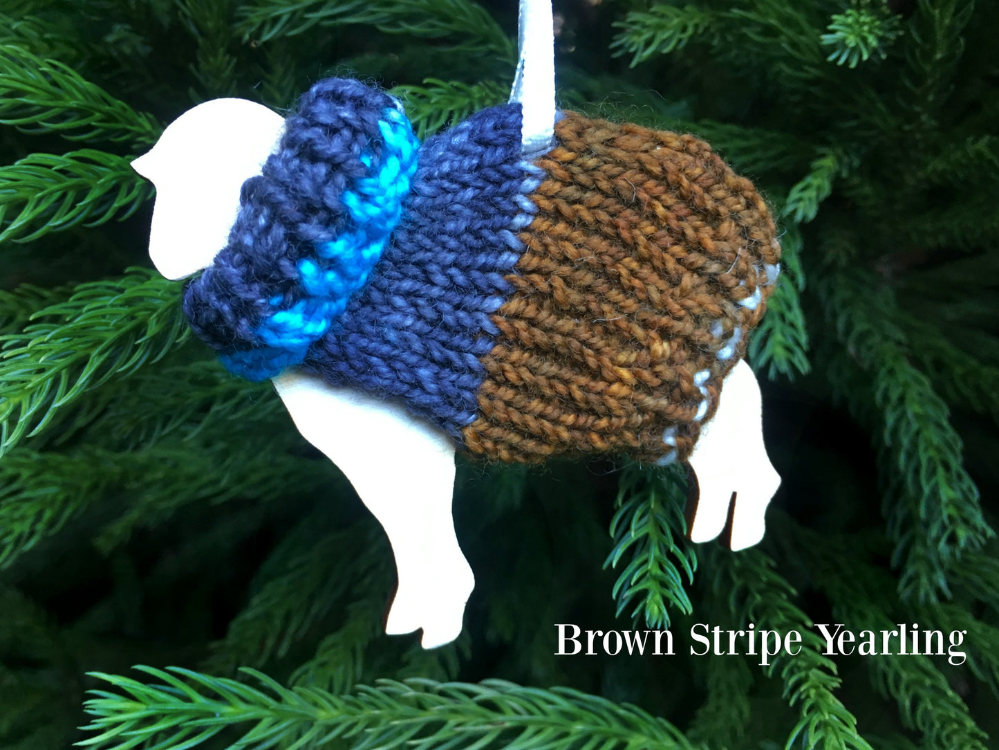 Holiday Decorations Ornaments Family of Sheep in Handknit Sweaters
