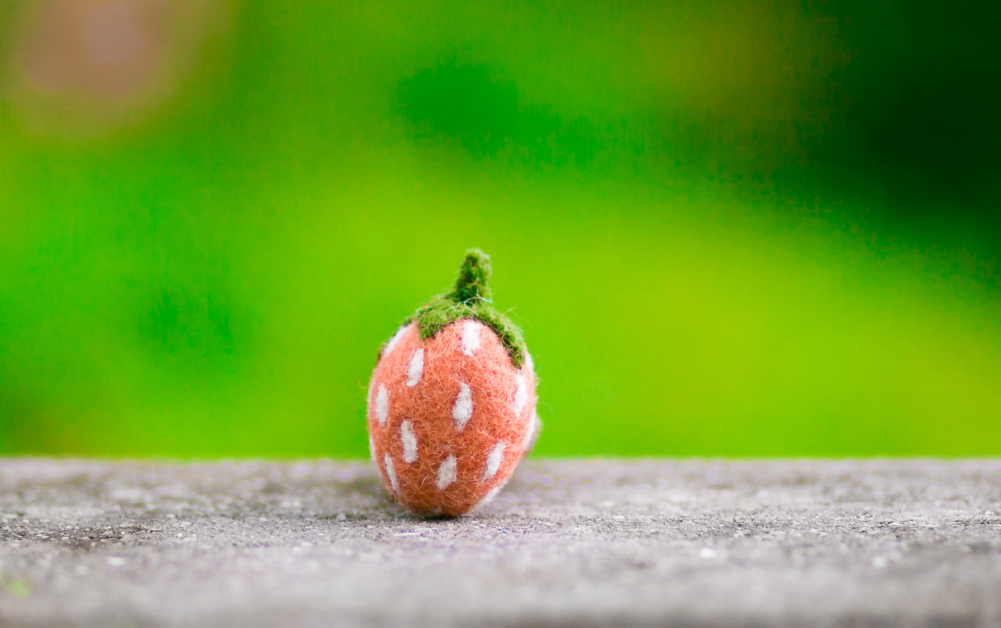 Felted Wool Strawberries Catnip Cat Toy Trio