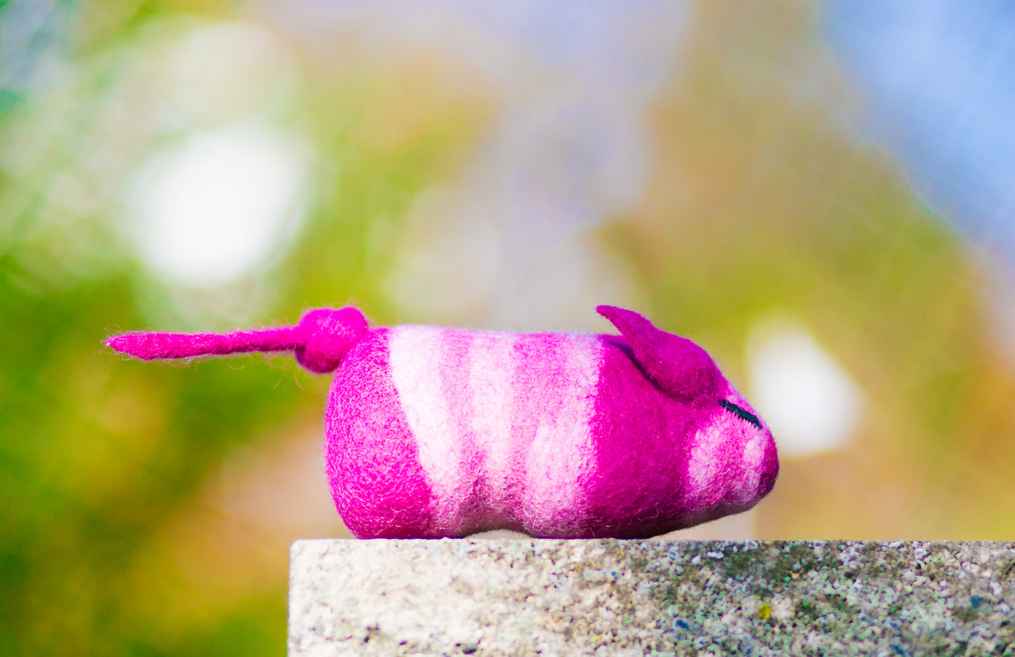 Lollycadoodle Felted Dog Toy Pink Pig
