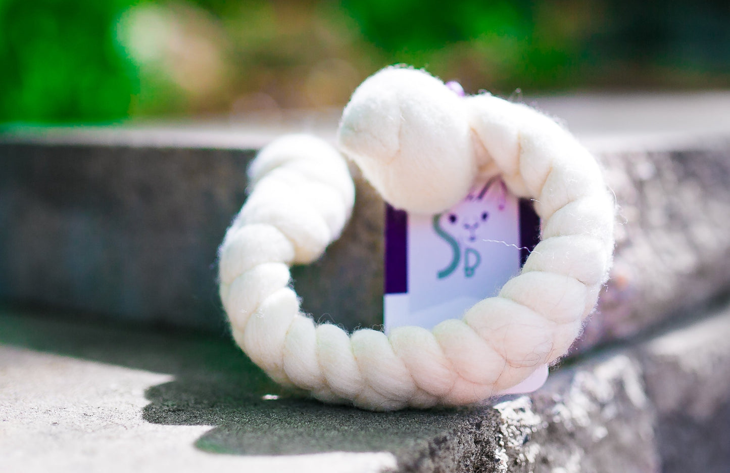 Generous Woolly Tug Felted Dog/Cat Toy in Natural Merino Wool - DYE FREE #G50
