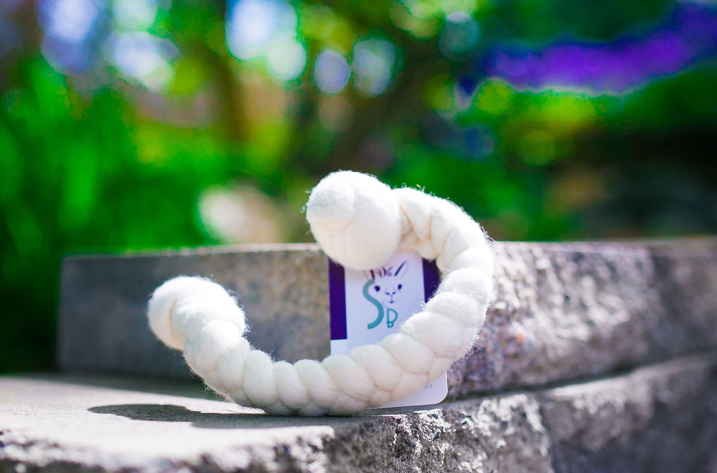 Generous Woolly Tug Felted Dog/Cat Toy in Natural Merino Wool - DYE FREE #G50